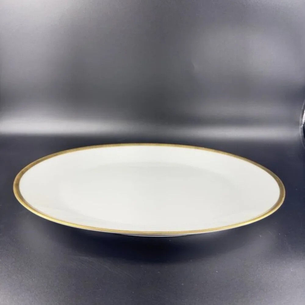 Rosenthal Germany 3680 White Gold BandBlack Lines Oval Serving Tray Platter 13in